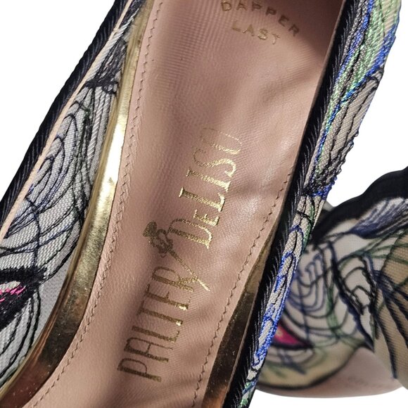 Palter DeLiso Women’s Heels Peacock Feather Embroidery 37.5 Art to Wear Maximali - Picture 12 of 13